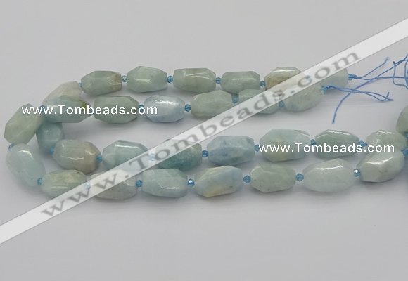 CNG5228 15.5 inches 12*16mm - 15*25mm faceted nuggets aquamarine beads