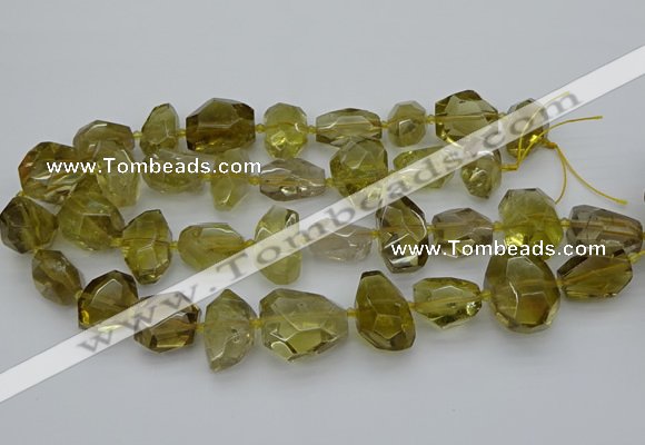 CNG5236 15.5 inches 13*18mm - 18*25mm faceted nuggets lemon quartz beads