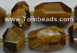 CNG5238 13*18mm - 18*30mm faceted nuggets yellow tiger eye beads