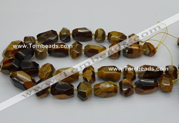 CNG5238 13*18mm - 18*30mm faceted nuggets yellow tiger eye beads