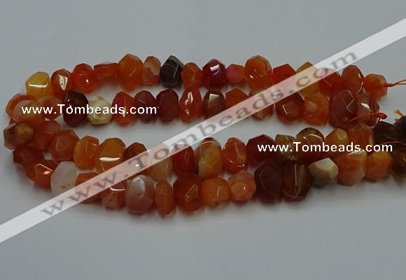 CNG5262 10*14mm - 13*18mm faceted nuggets red botswana agate beads