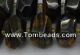 CNG5275 15.5 inches 12*16mm - 15*20mm faceted nuggets blue tiger eye beads