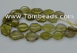 CNG5284 15.5 inches 20*30mm - 35*45mm faceted freeform lemon quartz beads