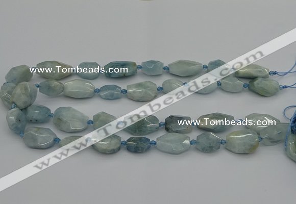 CNG5287 15.5 inches 12*16mm - 15*25mm faceted freeform aquamarine beads