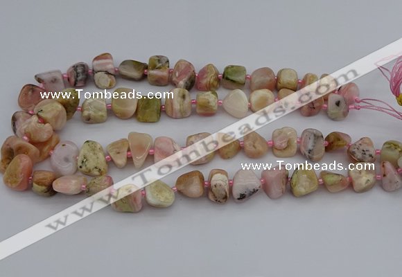 CNG5294 15.5 inches 8*12mm - 15*20mm nuggets pink opal gemstone beads