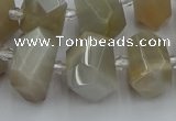 CNG5300 15.5 inches 12*16mm - 15*20mm faceted nuggets moonstone beads