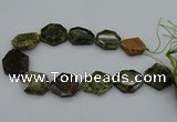 CNG5314 15.5 inches 20*30mm - 35*45mm freeform green garnet beads