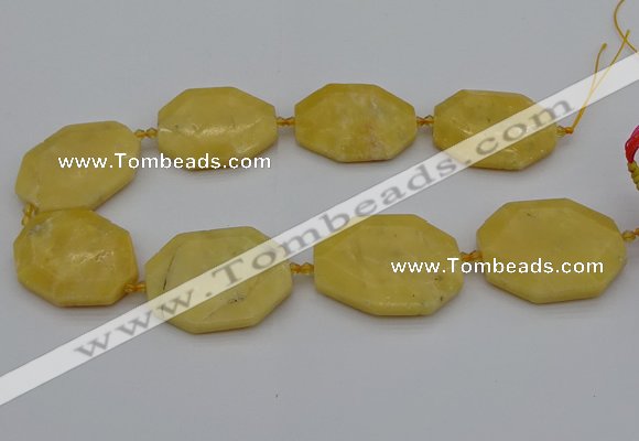 CNG5315 15.5 inches 25*35mm - 35*45mm freeform yellow jade beads