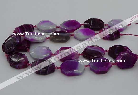 CNG5345 15.5 inches 25*35mm - 30*40mm faceted freeform agate beads