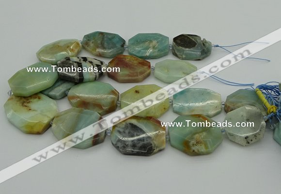 CNG5352 15.5 inches 20*30mm - 35*45mm faceted freeform amazonite beads