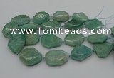 CNG5353 15.5 inches 20*30mm - 35*45mm faceted freeform amazonite beads