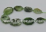 CNG5359 20*30mm - 35*45mm faceted freeform green rutilated quartz beads