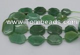 CNG5361 20*30mm - 35*45mm faceted freeform green aventurine beads