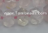 CNG5366 15.5 inches 12*16mm - 15*20mm faceted nuggets rose quartz beads