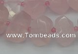 CNG5367 15.5 inches 12*16mm - 15*20mm faceted nuggets rose quartz beads