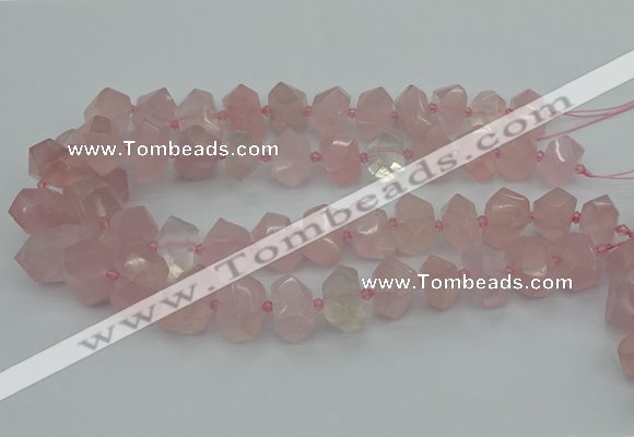 CNG5367 15.5 inches 12*16mm - 15*20mm faceted nuggets rose quartz beads