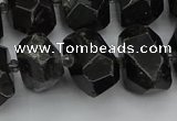 CNG5368 12*16mm - 15*20mm faceted nuggets black tourmaline beads