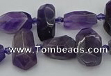 CNG5370 15.5 inches 10*15mm - 15*25mm faceted nuggets amethyst beads