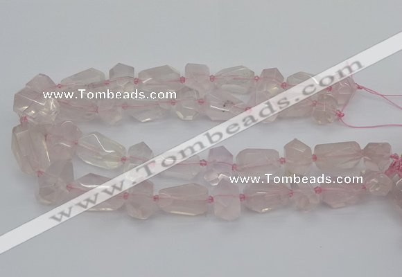 CNG5371 15.5 inches 12*16mm - 18*25mm faceted nuggets rose quartz beads