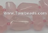 CNG5372 15.5 inches 12*16mm - 18*25mm faceted nuggets rose quartz beads