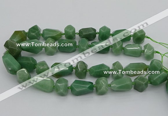 CNG5374 15.5 inches 12*16mm - 18*25mm faceted nuggets green aventurine bead