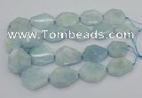 CNG5375 15.5 inches 20*30mm - 35*45mm faceted freeform aquamarine beads