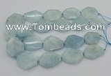 CNG5375 15.5 inches 20*30mm - 35*45mm faceted freeform aquamarine beads