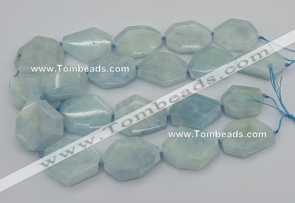 CNG5375 15.5 inches 20*30mm - 35*45mm faceted freeform aquamarine beads