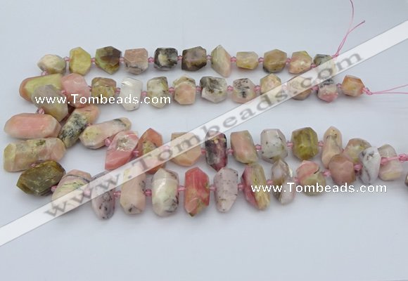 CNG5382 15.5 inches 10*14mm - 15*25mm faceted nuggets pink opal beads