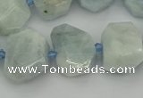 CNG5383 15.5 inches 12*16mm - 18*25mm faceted nuggets aquamarine beads