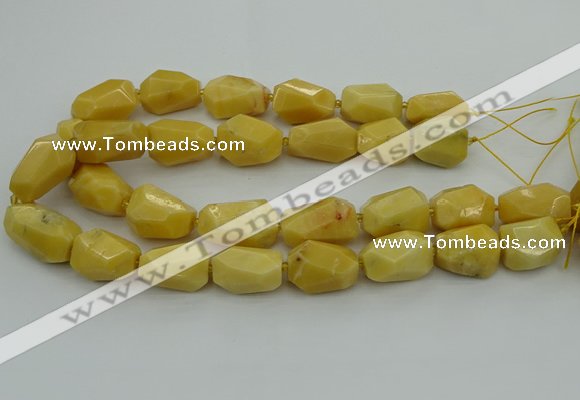 CNG5394 15.5 inches 12*16mm - 15*25mm faceted nuggets yellow jade beads