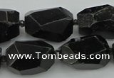 CNG5395 12*16mm - 15*25mm faceted nuggets black tourmaline beads