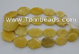 CNG5405 15.5 inches 20*30mm - 35*45mm faceted freeform yellow jade beads