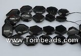 CNG5407 20*30mm - 35*45mm faceted freeform black tourmaline beads