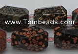 CNG5416 12*16mm - 15*25mm faceted nuggets red snowflake obsidian beads