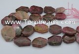 CNG5418 20*30mm - 35*45mm faceted freeform rhodochrosite beads