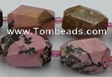 CNG5421 15.5 inches 12*16mm - 15*25mm faceted nuggets rhodonite beads