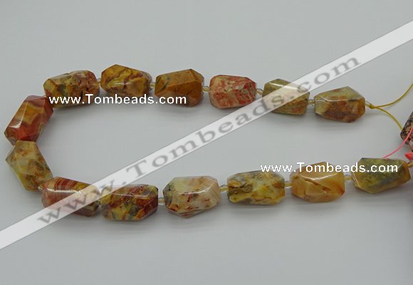 CNG5422 12*16mm - 15*25mm faceted nuggets crazy lace agate beads