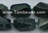 CNG5424 12*16mm - 15*25mm faceted nuggets green apatite beads