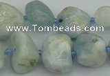 CNG5427 8*12mm - 16*20mm nuggets aquamarine beads wholesale