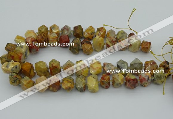 CNG5436 12*16mm - 15*20mm faceted nuggets crazy lace agate beads