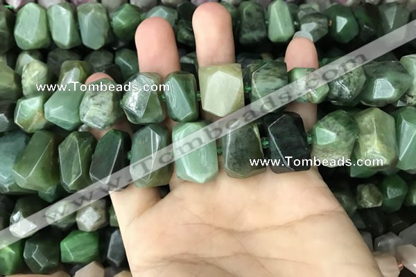 CNG5440 12*16mm - 15*20mm faceted nuggets Canadian jade beads