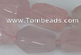 CNG5444 12*16mm - 15*25mm faceted nuggets rose quartz beads