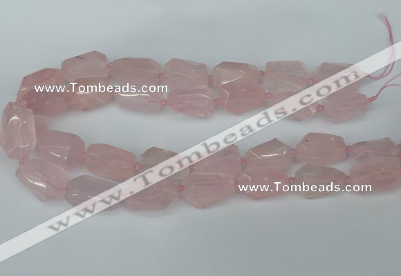 CNG5444 12*16mm - 15*25mm faceted nuggets rose quartz beads