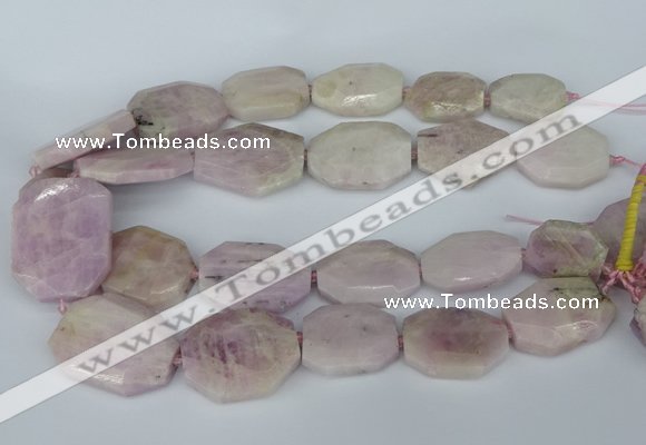 CNG5448 15.5 inches 20*30mm - 35*45mm faceted freeform kunzite beads