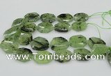 CNG5450 20*30mm - 35*45mm faceted freeform green rutilated quartz beads