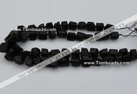 CNG5458 15.5 inches 8*12mm - 12*16mm nuggets black tourmaline beads