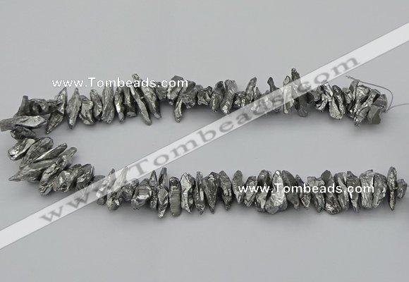 CNG5461 15.5 inches 6*10mm - 8*20mm nuggets plated quartz beads