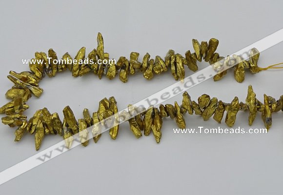 CNG5462 15.5 inches 6*10mm - 8*20mm nuggets plated quartz beads