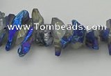 CNG5466 15.5 inches 6*10mm - 8*20mm nuggets plated quartz beads